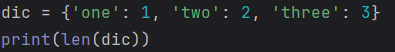 Example of finding length of a Python Dictionary