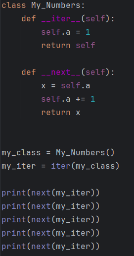 Create iterator example