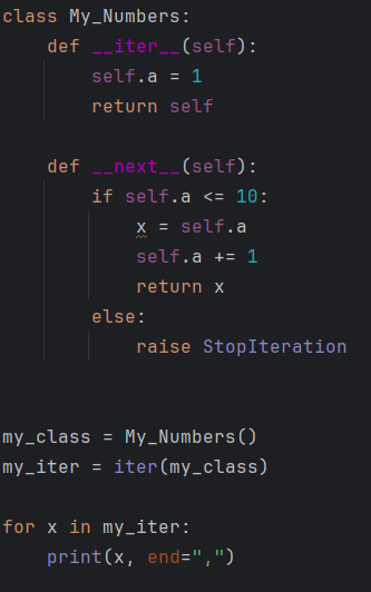 StopIteration example