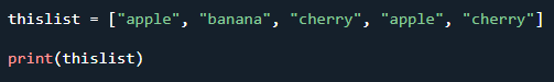 Example of a Python List