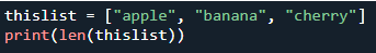Example of finding length of a Python List