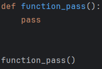 Pass statement example