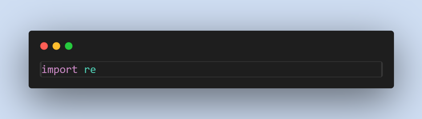 Importing re module