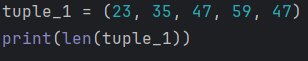 Example of finding length of a Python Tuple